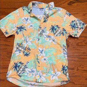 Levi's Floral Print Men's Shirt - Yellow and Green